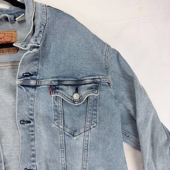 Levi's Mens Light Wash Denim Trucker Jacket Button Front Blue XL 72334 - Picture 7 of 9